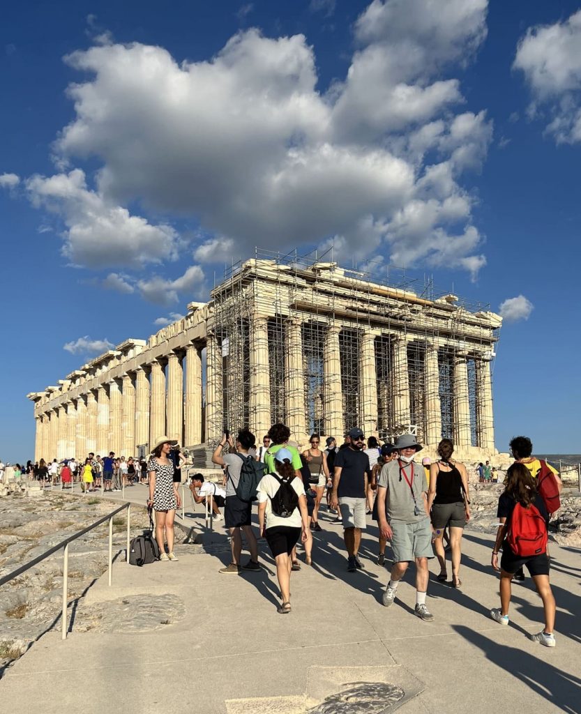 Athen, Akropolis, Parthenon, Touristen, Sonnenschein