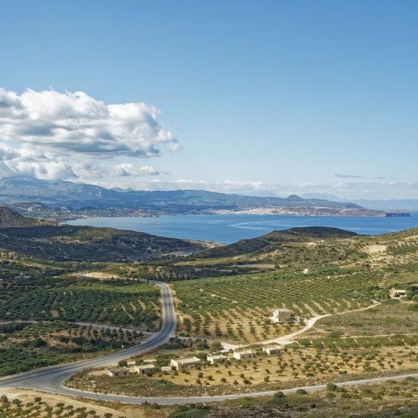 Landschaft, Kreta, Berg, Senke, Meer