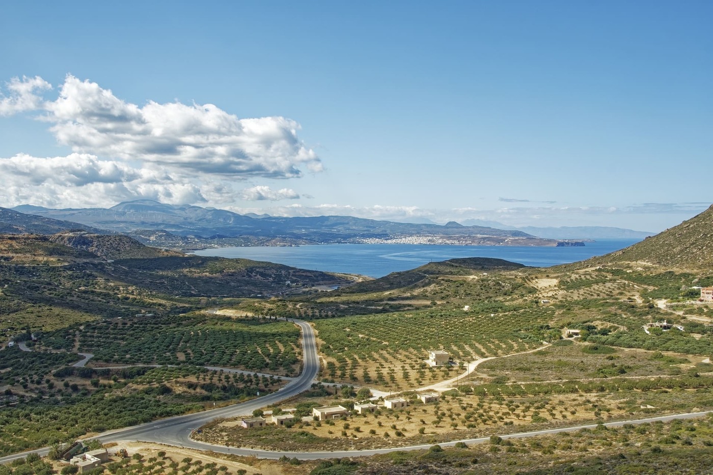 Landschaft, Kreta, Berg, Senke, Meer